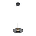 Pendellampe Sica svart/gull glass dimbar Ø32 cm forfra