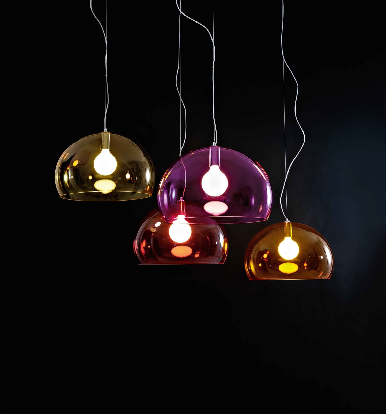 Pendellampe Small FL/Y LED akryl oransje nærbilde av oppheng