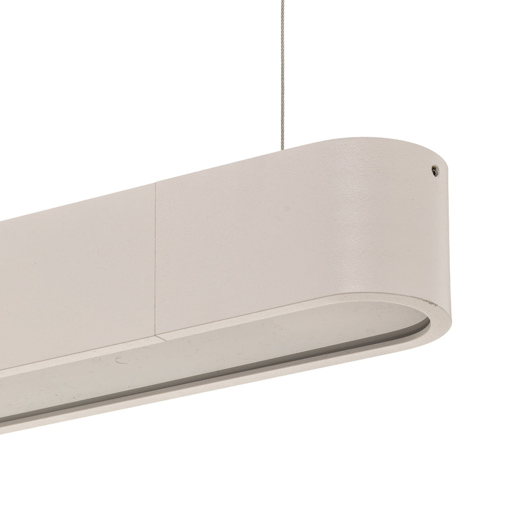 Pendellampe Soft hvit aluminium sett fra siden