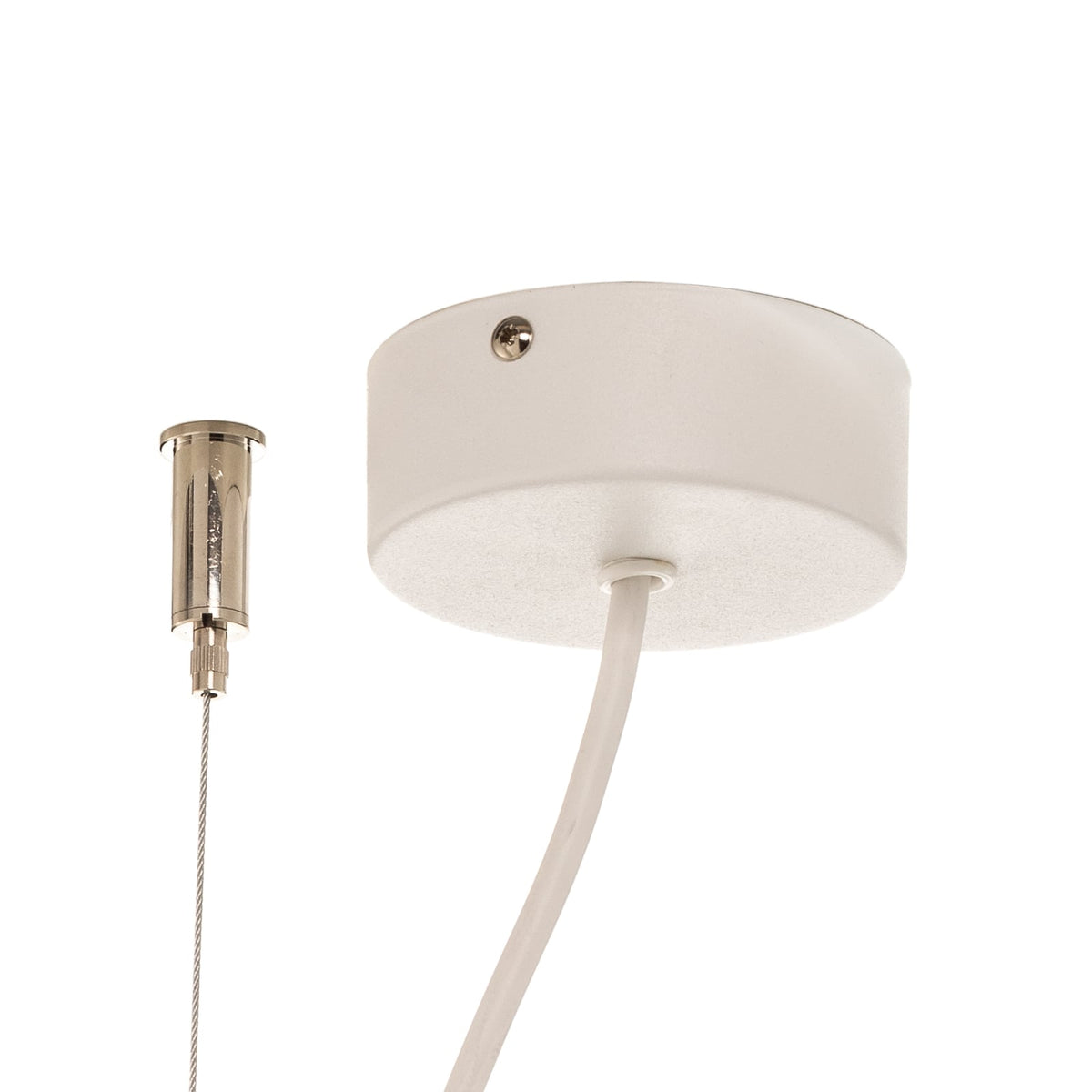 Pendellampe Soft hvit aluminium oppheng