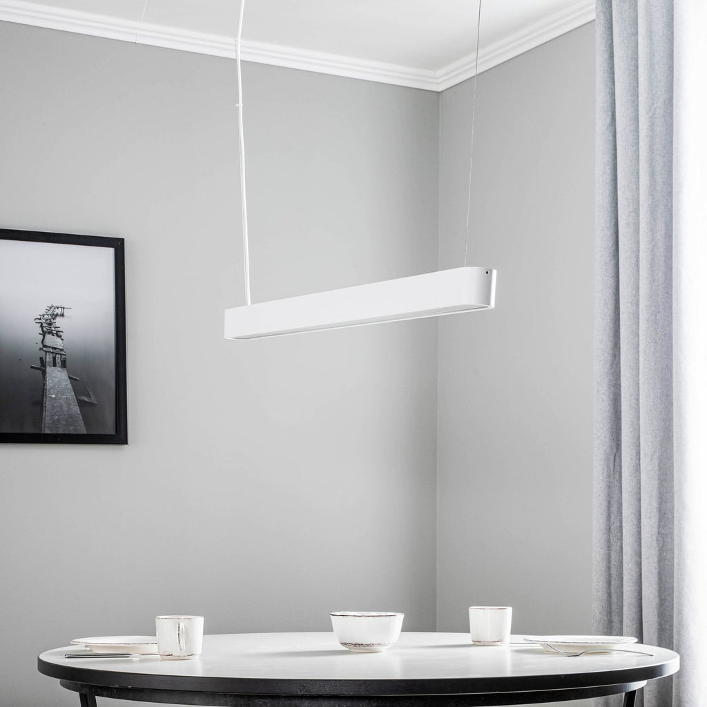 Pendellampe Soft hvit aluminium 95 cm 16W varmhvit bakside