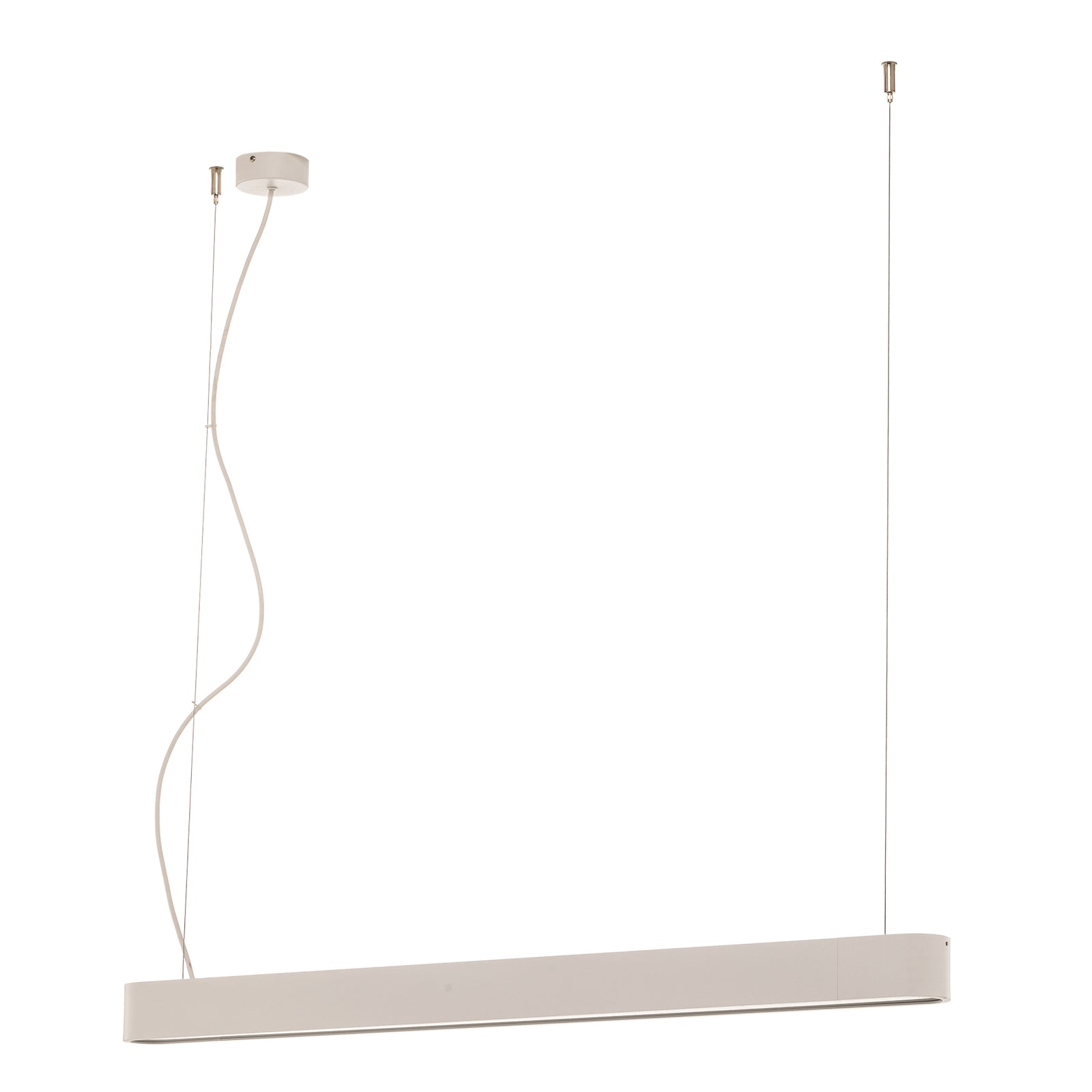 Pendellampe Soft hvit aluminium 95 cm 16W varmhvit montert i rom