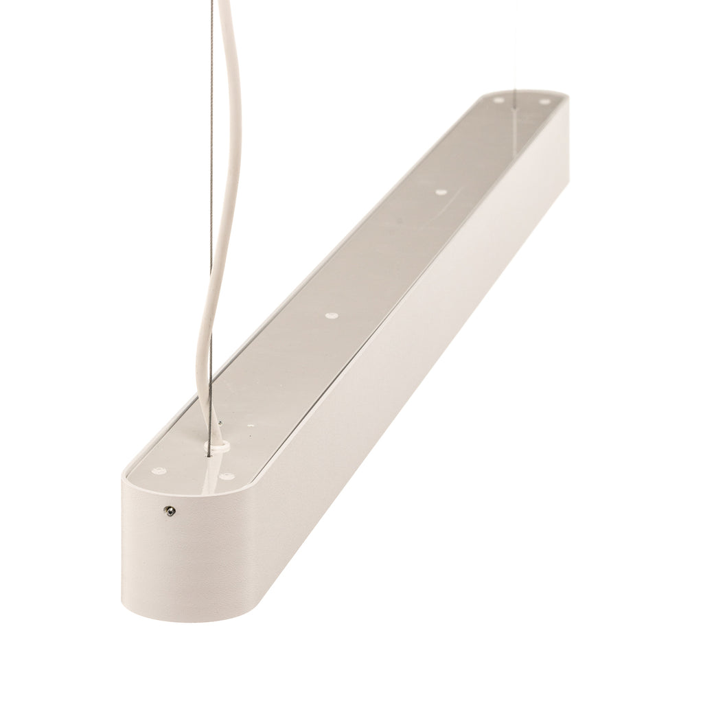 Pendellampe Soft hvit aluminium 95 cm 16W varmhvit sideprofil