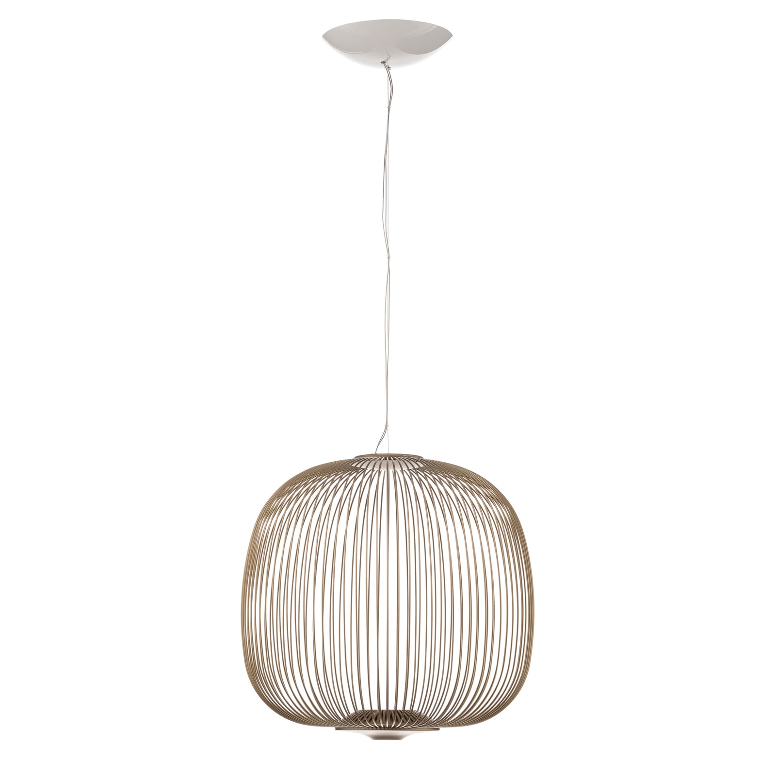 Pendellampe Spokes 2 midi LED dimbar Ø45 cm gull montert i tak