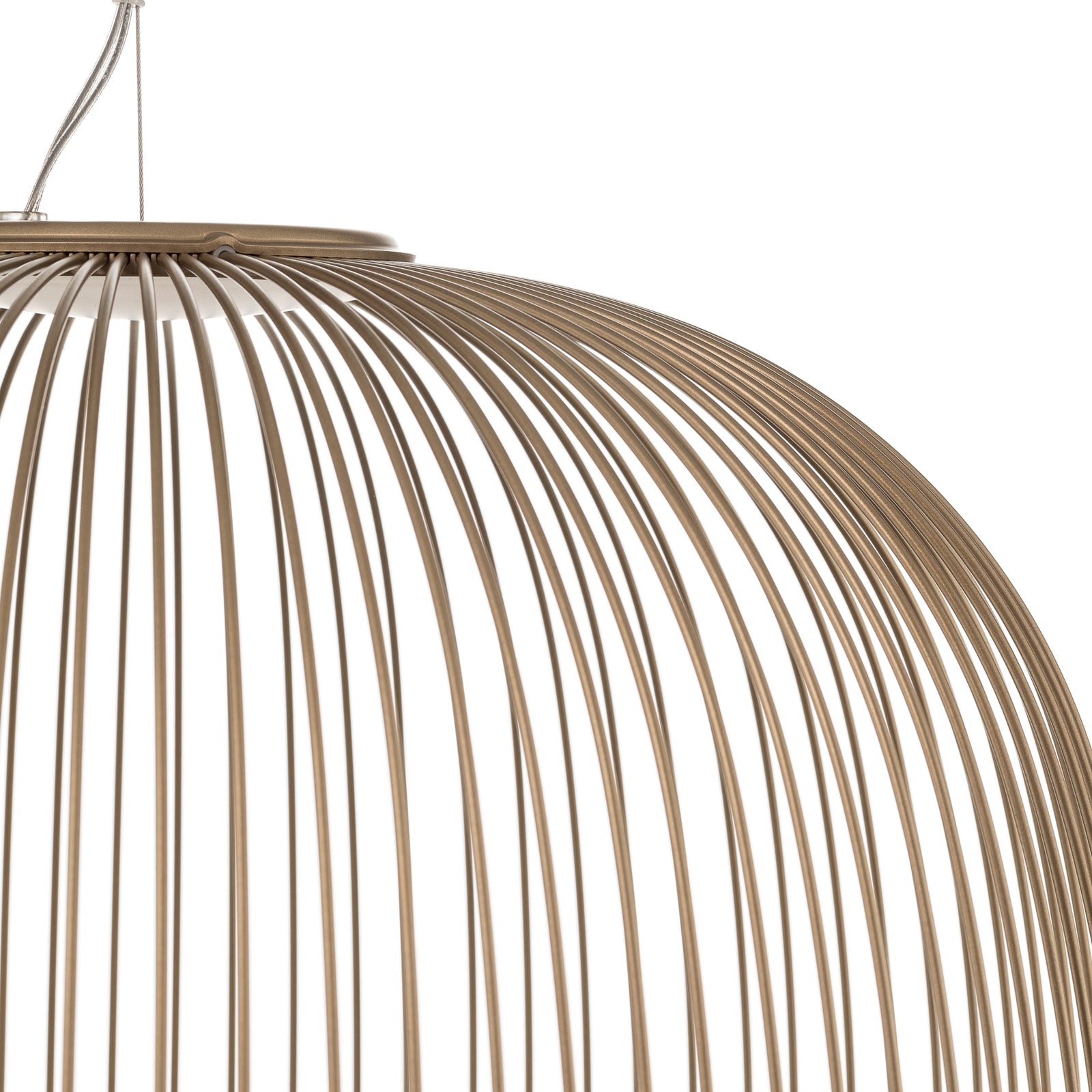 Pendellampe Spokes 2 midi LED dimbar Ø45 cm gull sideprofil