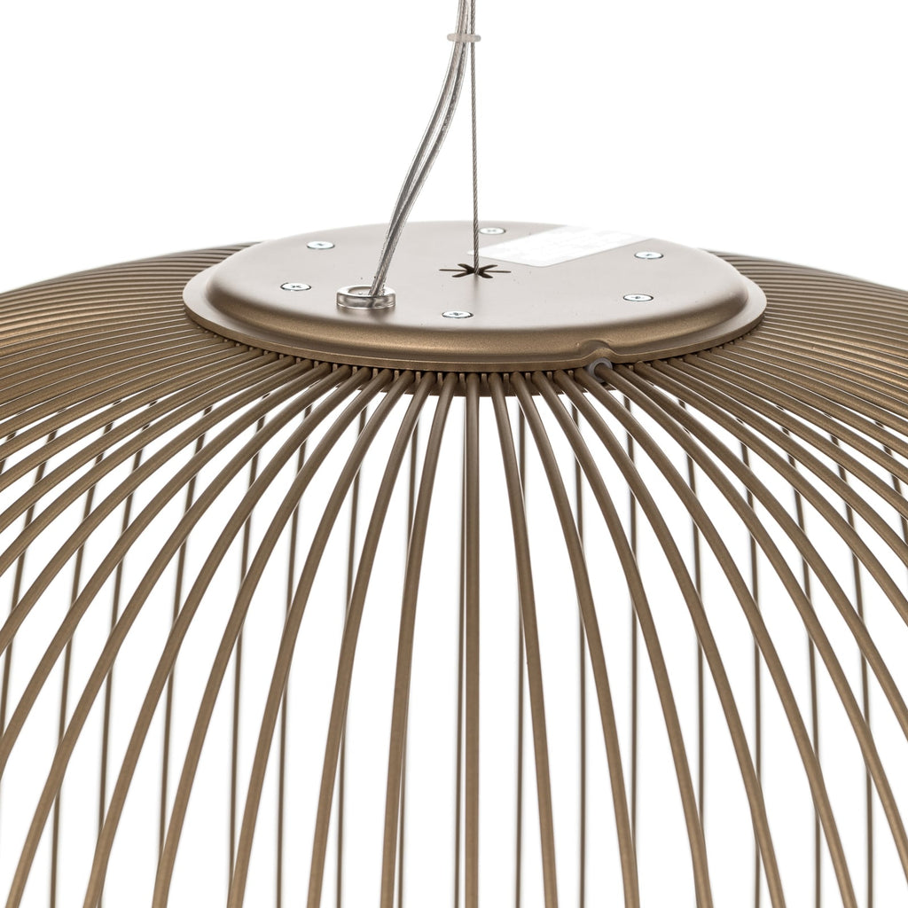 Pendellampe Spokes 2 midi LED dimbar Ø45 cm gull oppheng detalj