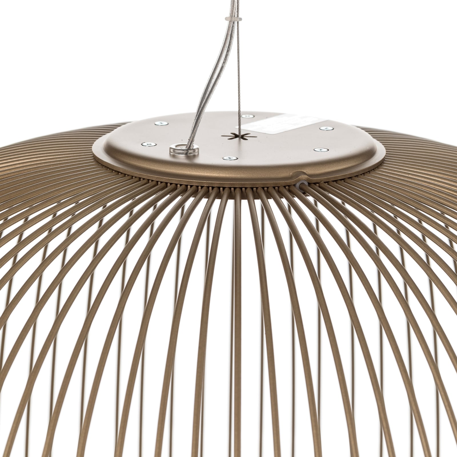 Pendellampe Spokes 2 midi LED dimbar Ø45 cm gull oppheng detalj