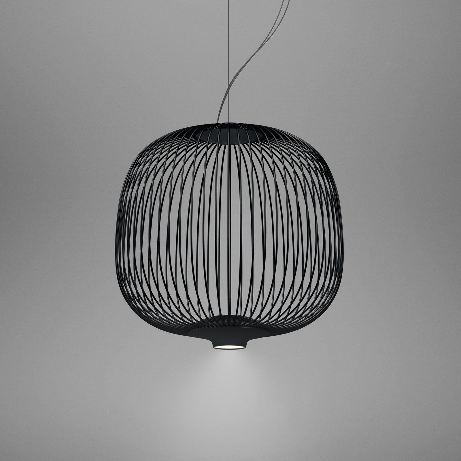 Pendellampe Spokes 2 piccola MyLight dimbar svart Ø34 cm bakside