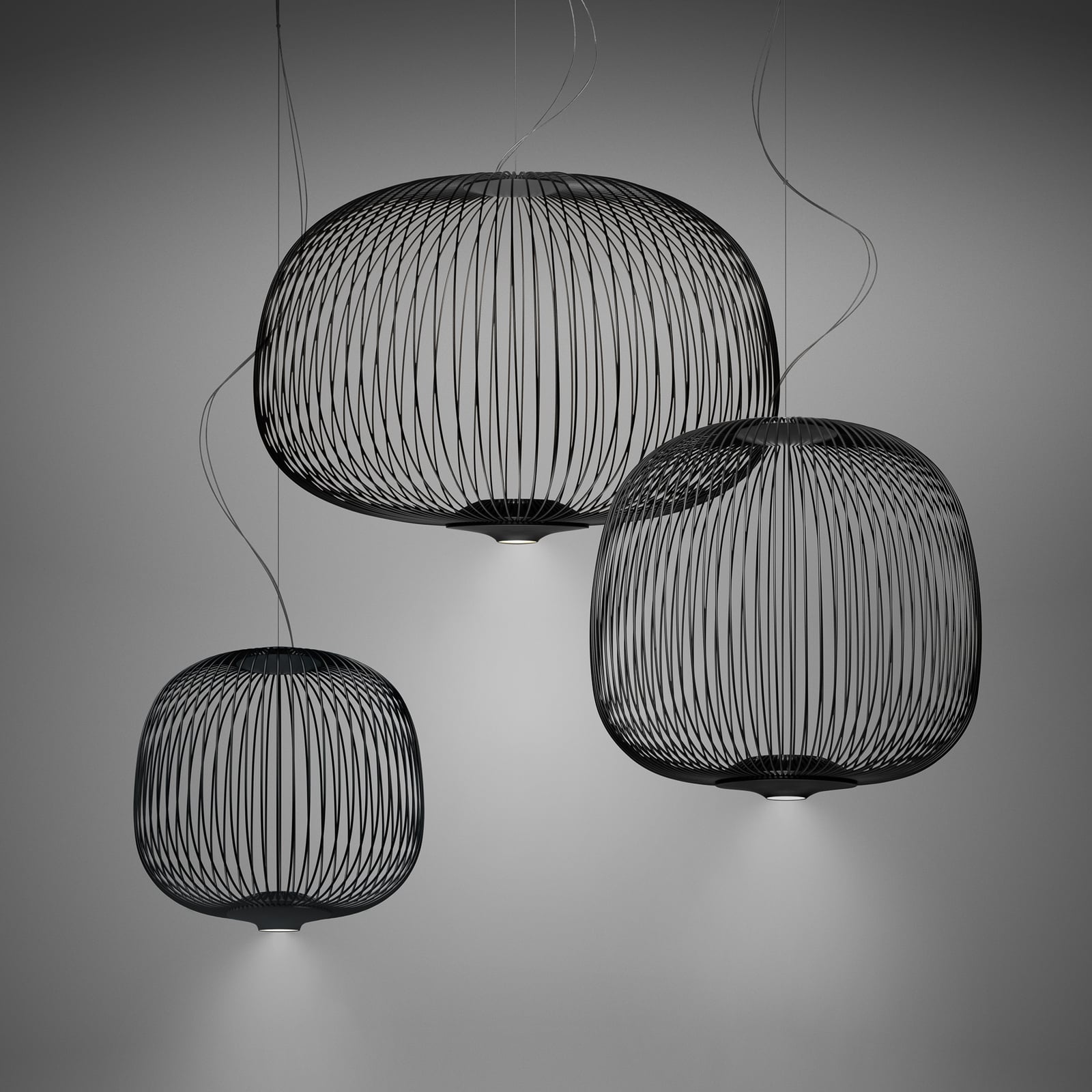 Detaljbilde av Pendellampe Spokes 2 piccola MyLight dimbar svart Ø34 cm