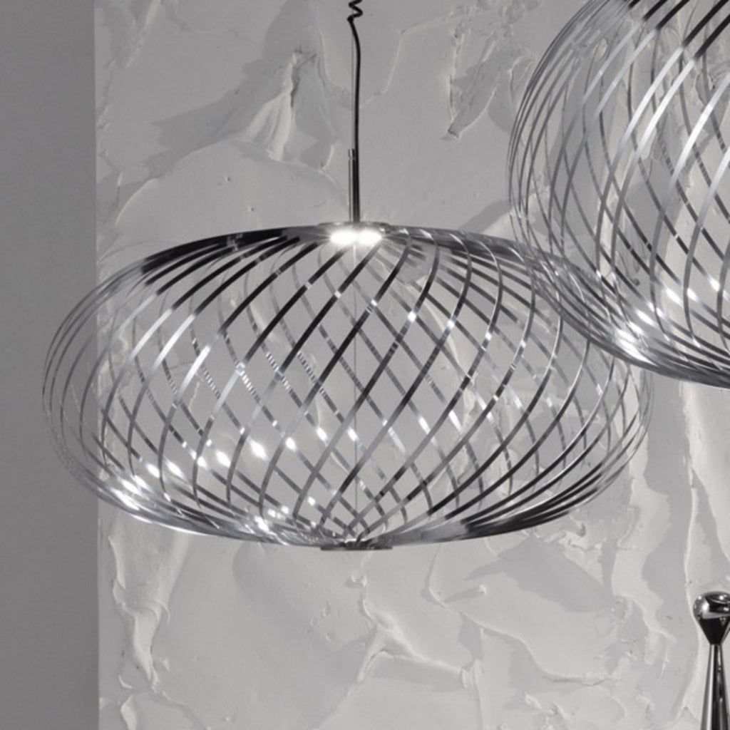 Pendellampe Spring Medium rustfritt stål Ø79 cm dimbar forfra