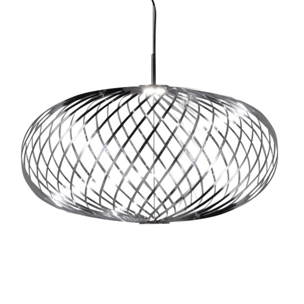 Pendellampe Spring Medium rustfritt stål Ø79 cm dimbar sett fra siden