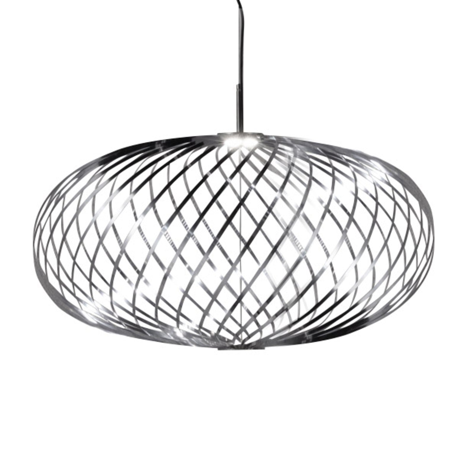 Pendellampe Spring Medium rustfritt stål Ø79 cm dimbar sett fra siden