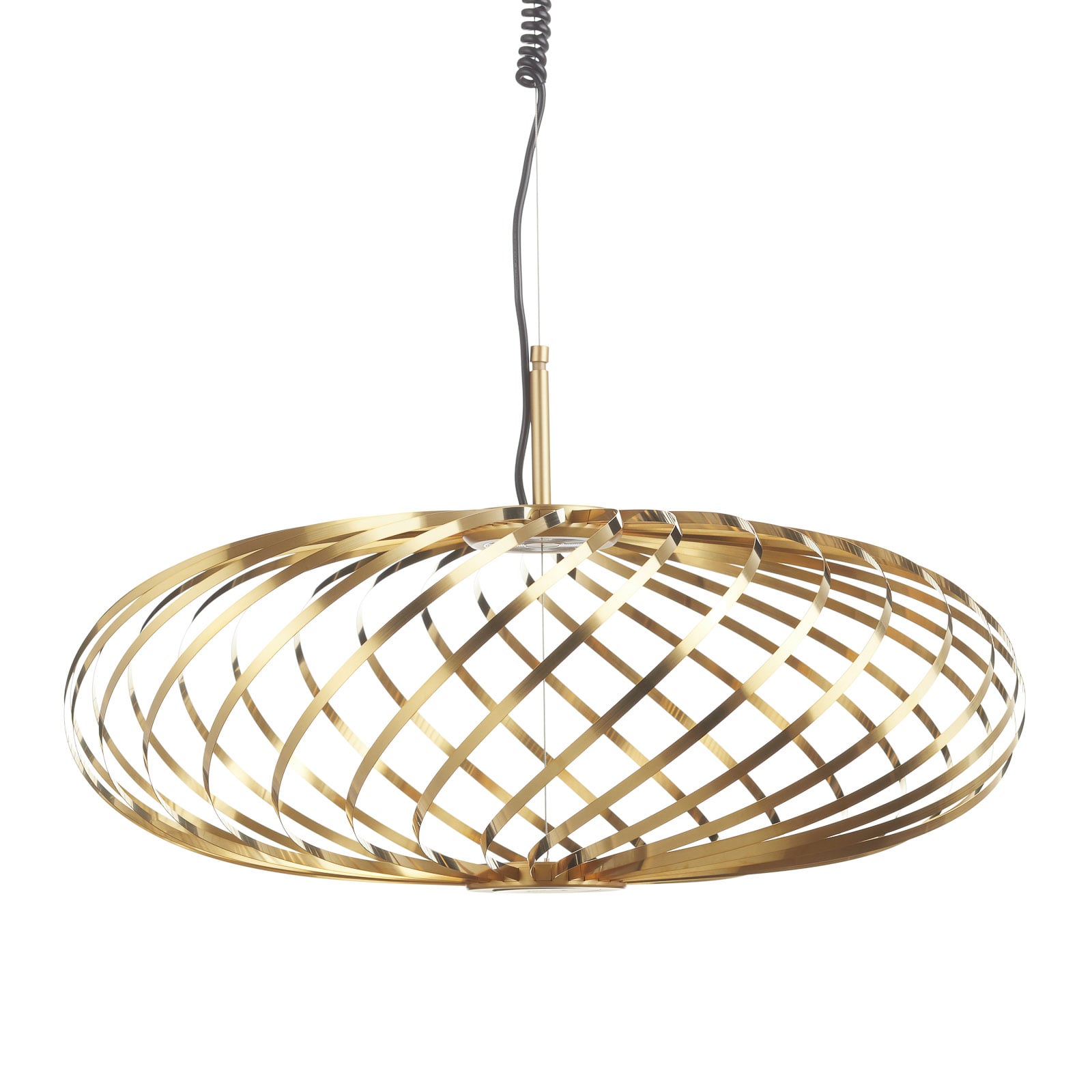Detalj av skjerm på Pendellampe Spring Small dimbar messing Ø56 cm