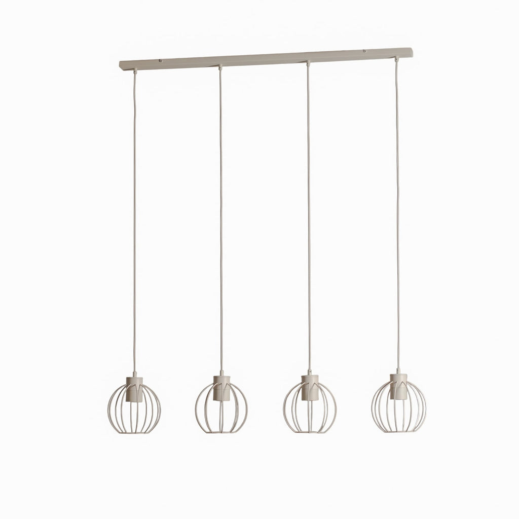 Pendellampe STARLIGHT kremhvit 4-lys 100 cm metall montert i rom