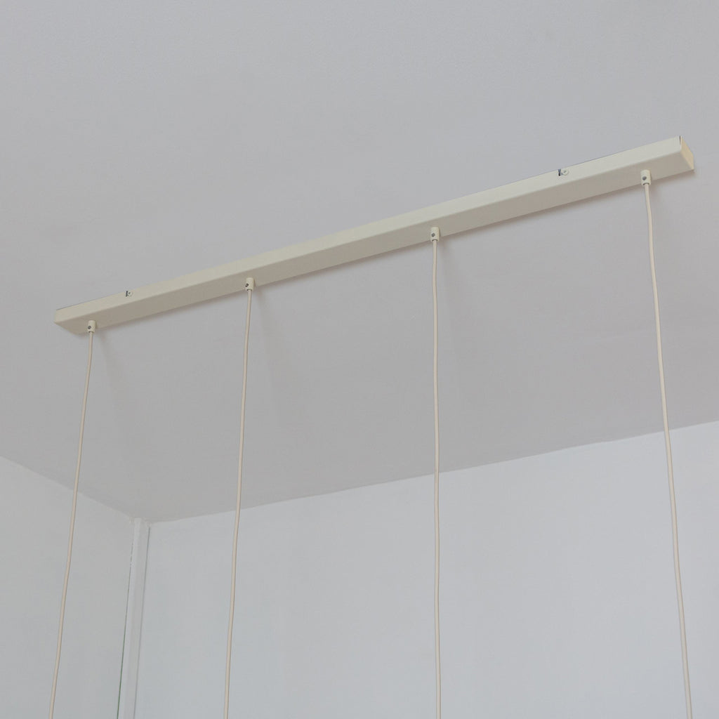 Pendellampe STARLIGHT kremhvit 4-lys 100 cm metall sideprofil