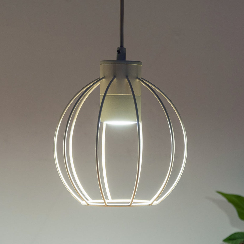 Pendellampe STARLIGHT kremhvit 4-lys 100 cm metall oppheng