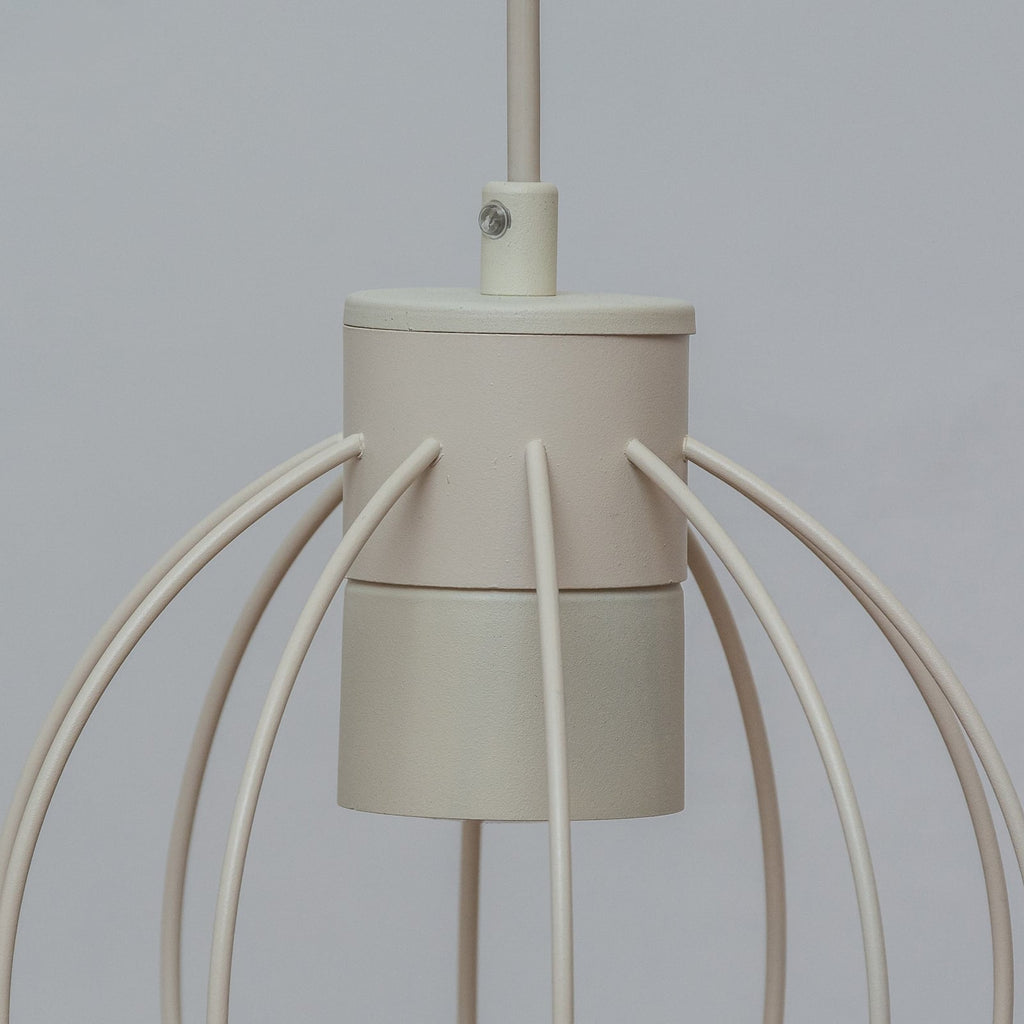 Pendellampe STARLIGHT kremhvit 4-lys 100 cm metall lys på