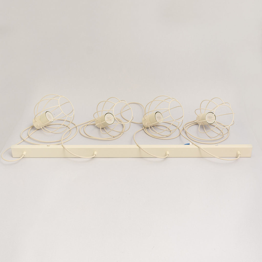 Pendellampe STARLIGHT kremhvit 4-lys 100 cm metall designdetalj