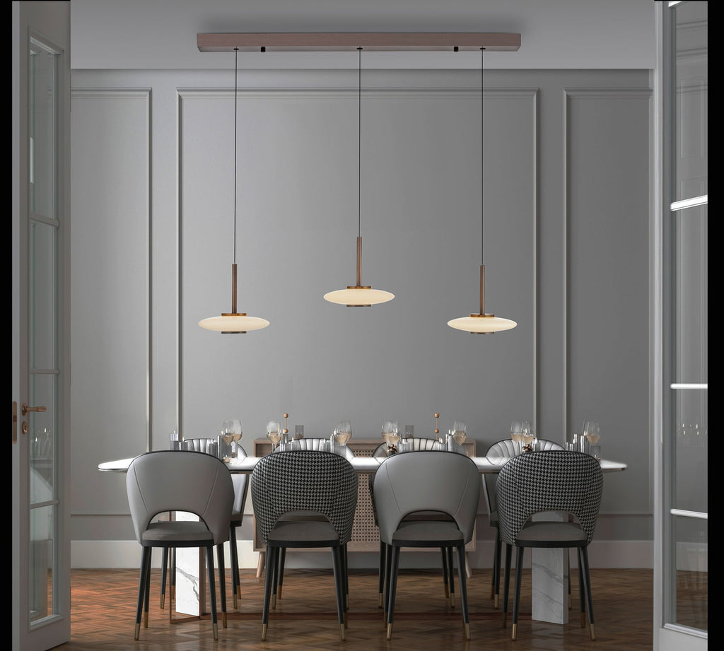 Pendellampe Vitrum 3-lys brun/opal glass dimbar bakside