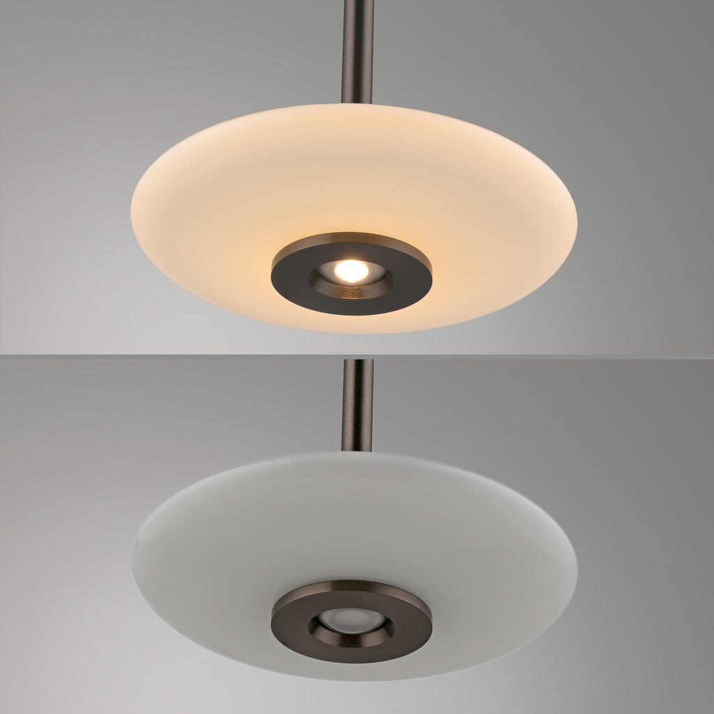 Pendellampe Vitrum 3-lys brun/opal glass dimbar sett fra siden