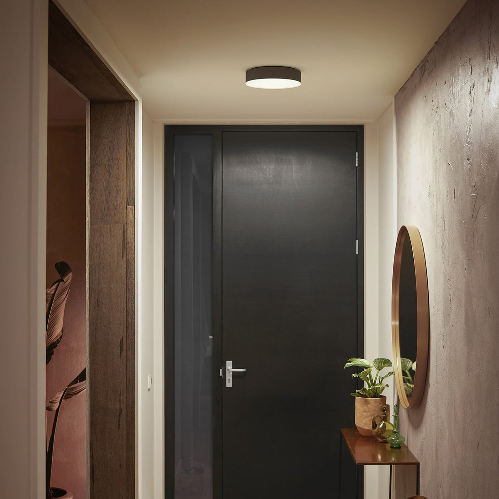 Philips Hue Enrave LED taklampe svart CCT dimbar Ø26 cm bakside