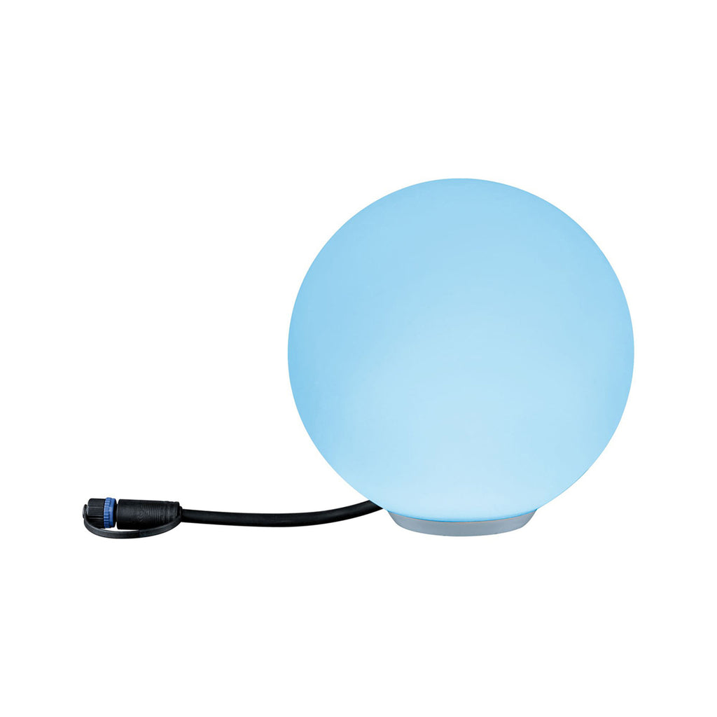 Plug & Shine dekolampe Globe RGBW ZigBee montert i hage