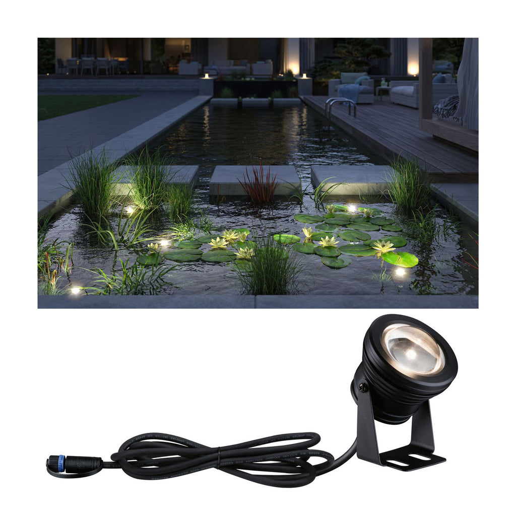 Plug & Shine LED bassengspot dimbar svart IP68 ZigBee nærbilde