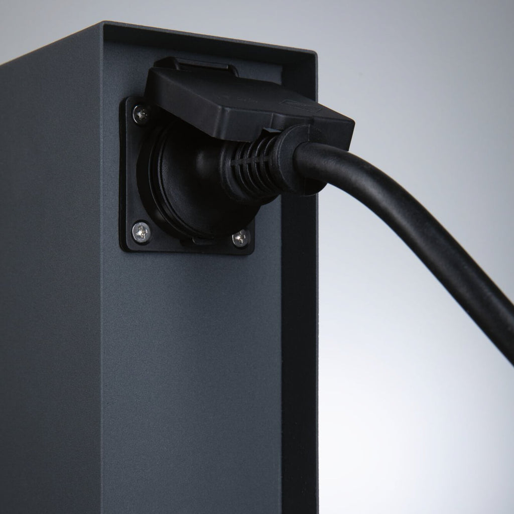 Plug & Shine stikkontaktstolpe Rio antrasitt IP44 sideprofil