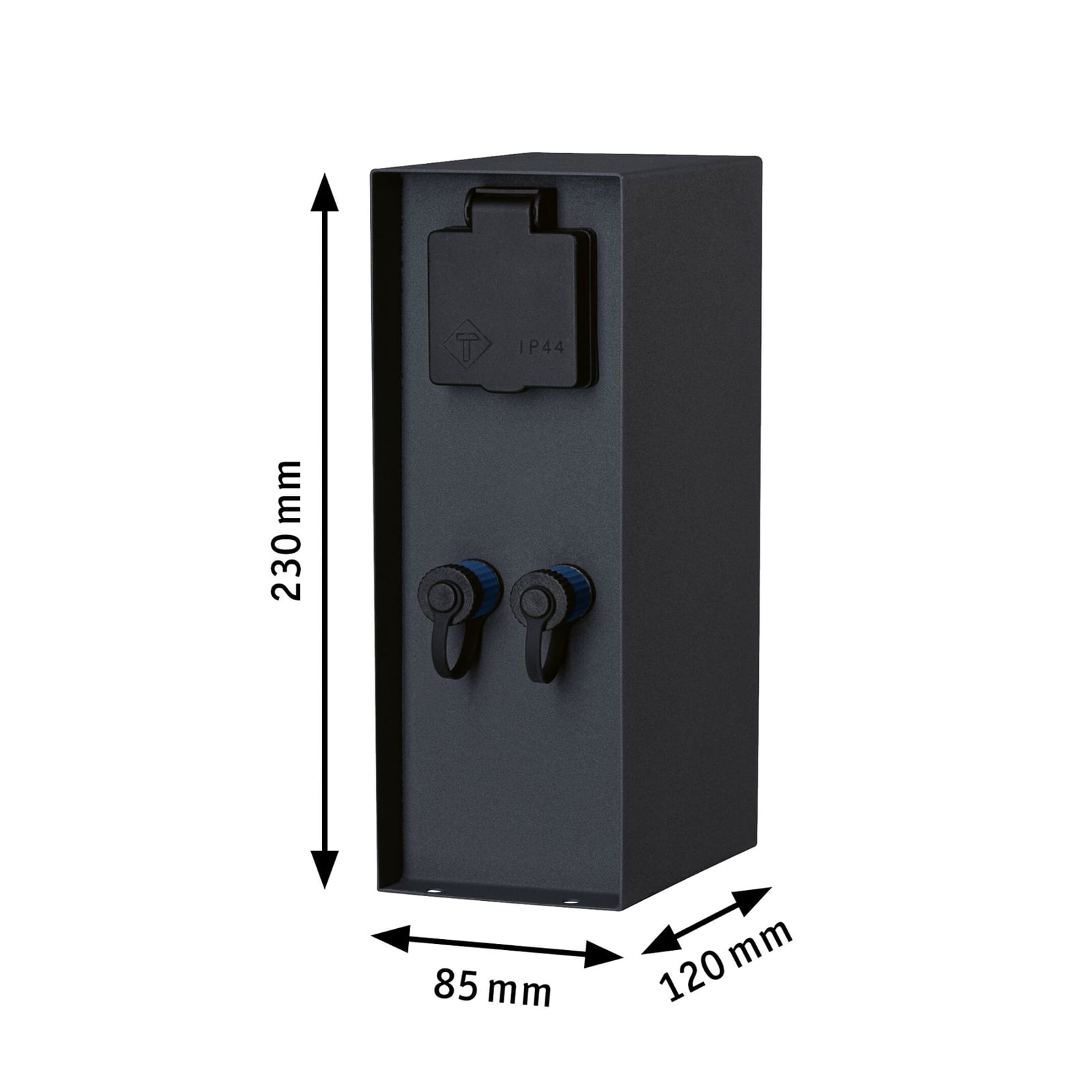 Plug & Shine stikkontaktstolpe Rio antrasitt IP44 oversikt