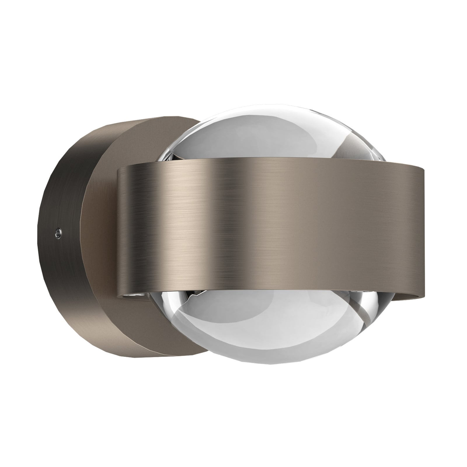 Puk Mini Wall LED vegglampe 2x8W klar linse matt nikkel forfra