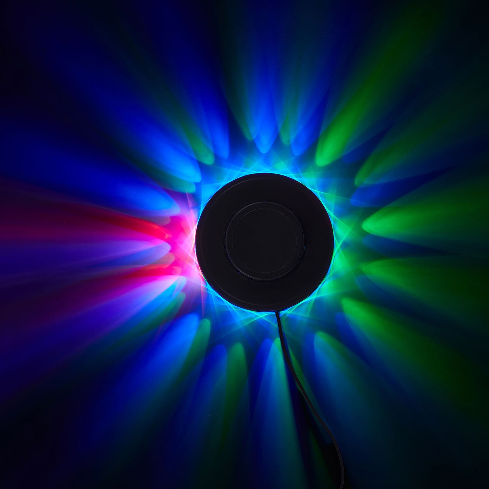 Bakside av RGB LED-lyshjul med musikksensor svart Ø12,5 cm Briloner