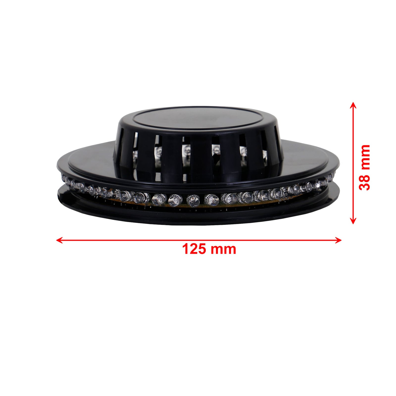 RGB LED-lyshjul med musikksensor svart Ø12,5 cm Briloner på bord