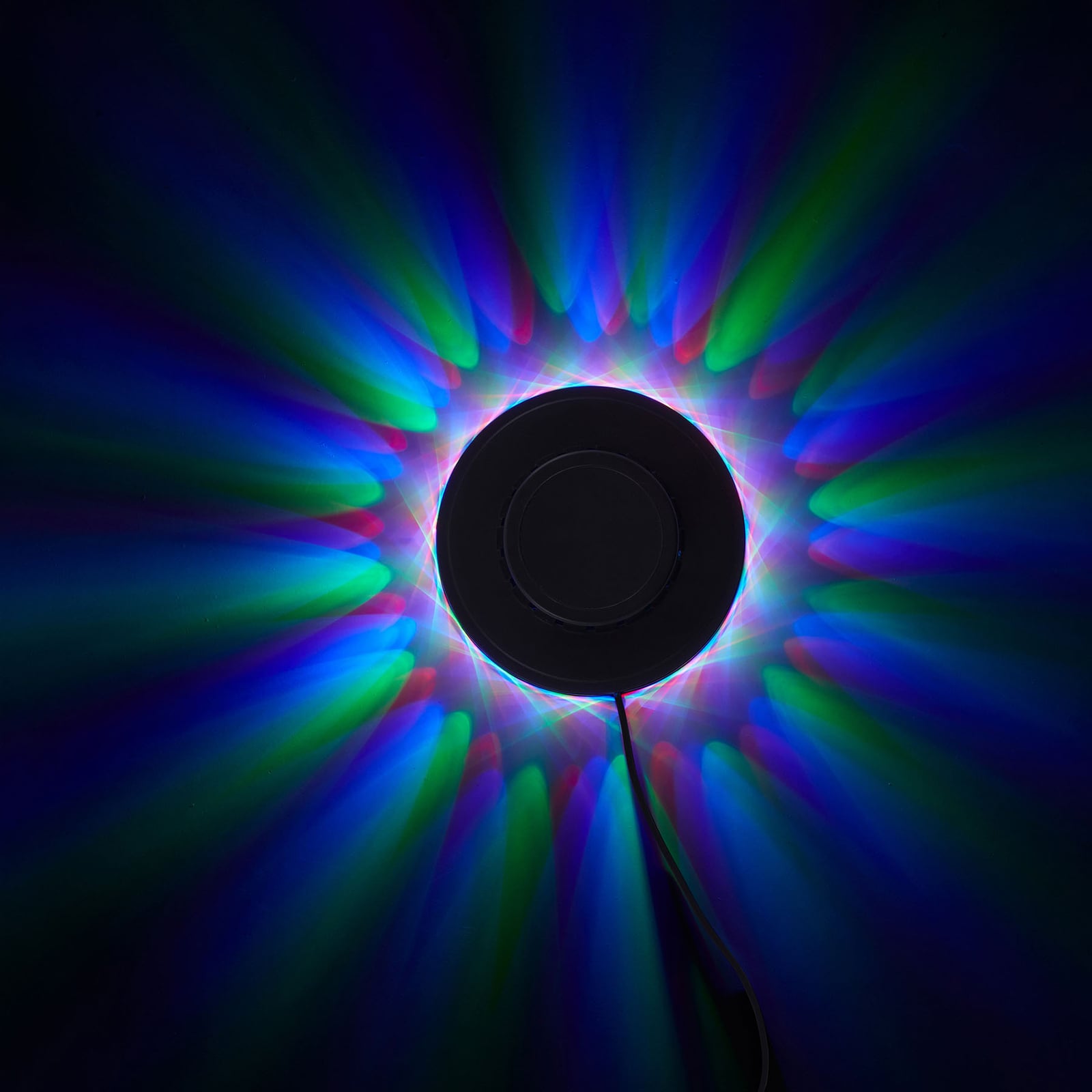 Detalj av RGB LED-lyshjul med musikksensor svart Ø12,5 cm Briloner