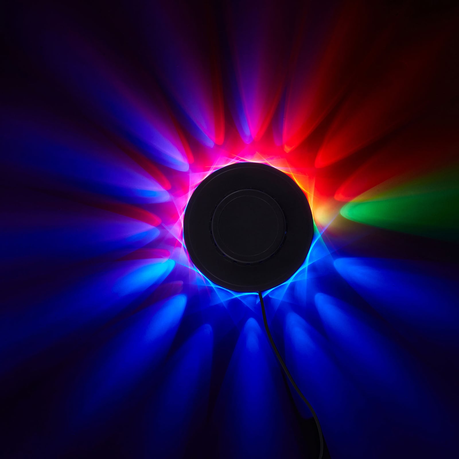 RGB LED-lyshjul med musikksensor svart Ø12,5 cm fra Briloner forfra