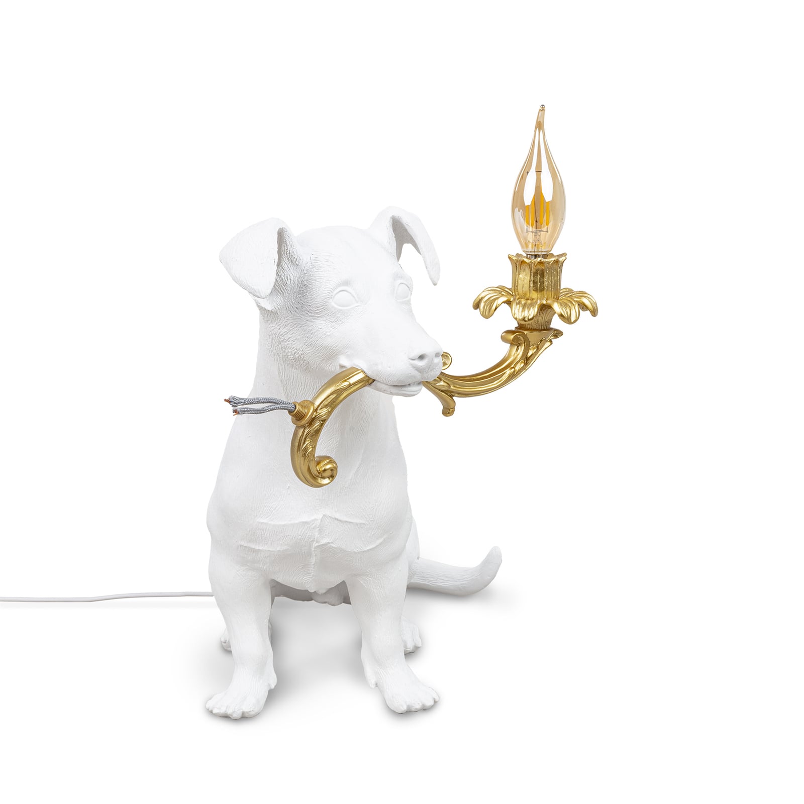 Rio Lamp LED dekorativ bordlampe hund hvit E14 bakside