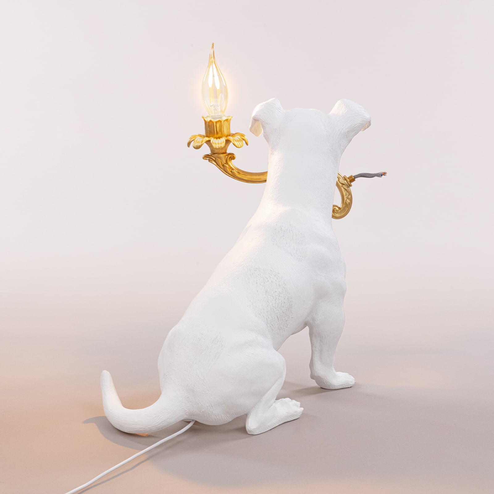 Rio Lamp LED dekorativ bordlampe hund hvit E14 - SELETTI