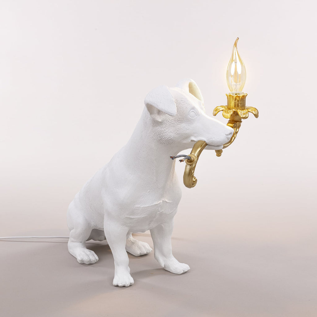 Rio Lamp LED dekorativ bordlampe hund hvit E14 - SELETTI