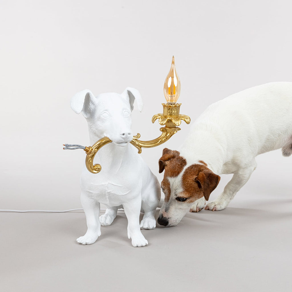 Rio Lamp LED dekorativ bordlampe hund hvit E14 - SELETTI