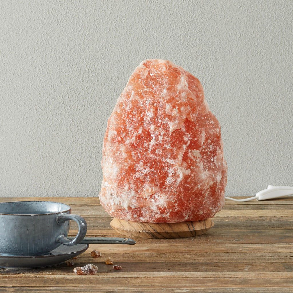 Saltkrystall-bordlampe Rock 4-6 kg bakside
