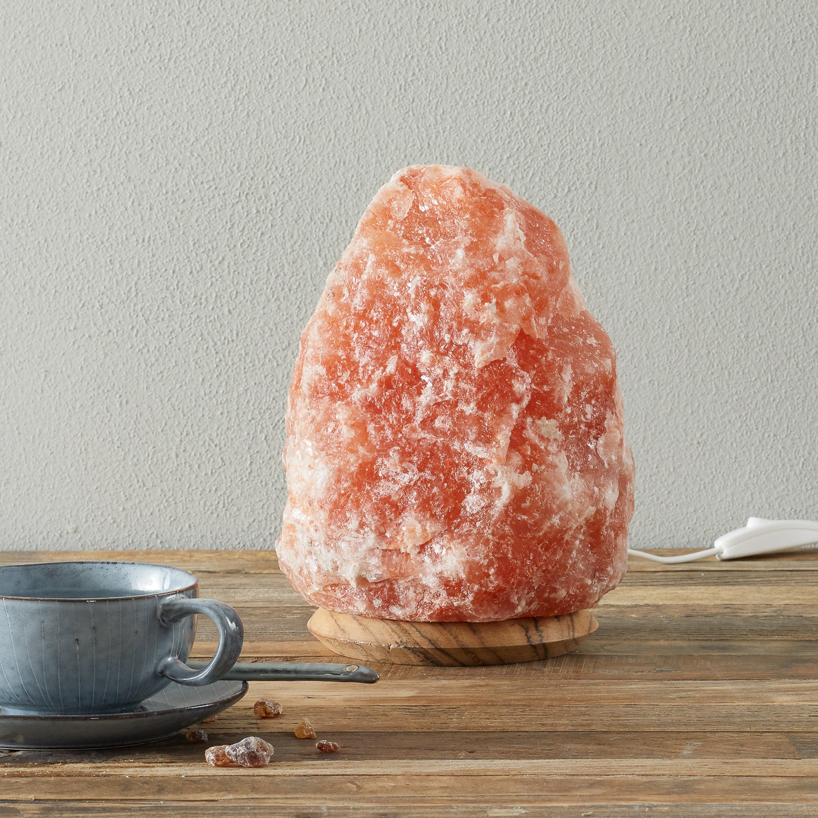 Saltkrystall-bordlampe Rock 4-6 kg bakside