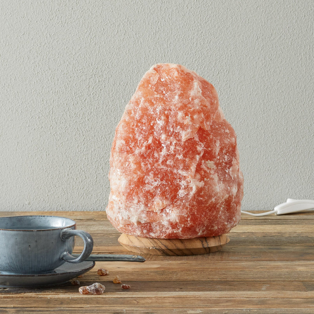 Saltkrystall-bordlampe Rock 4-6 kg bakside