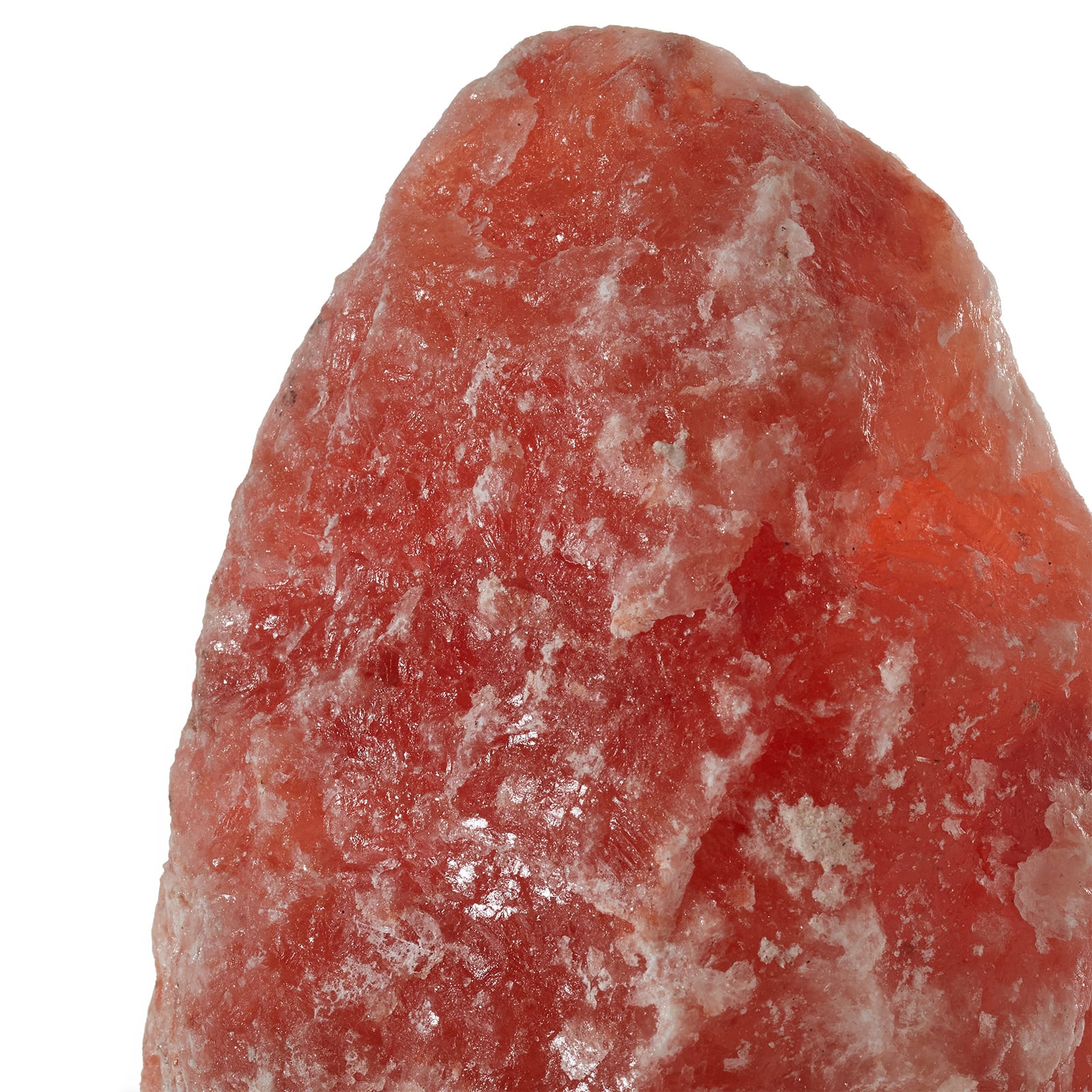 Saltkrystall-bordlampe Rock 4-6 kg nærbilde av lyskilde