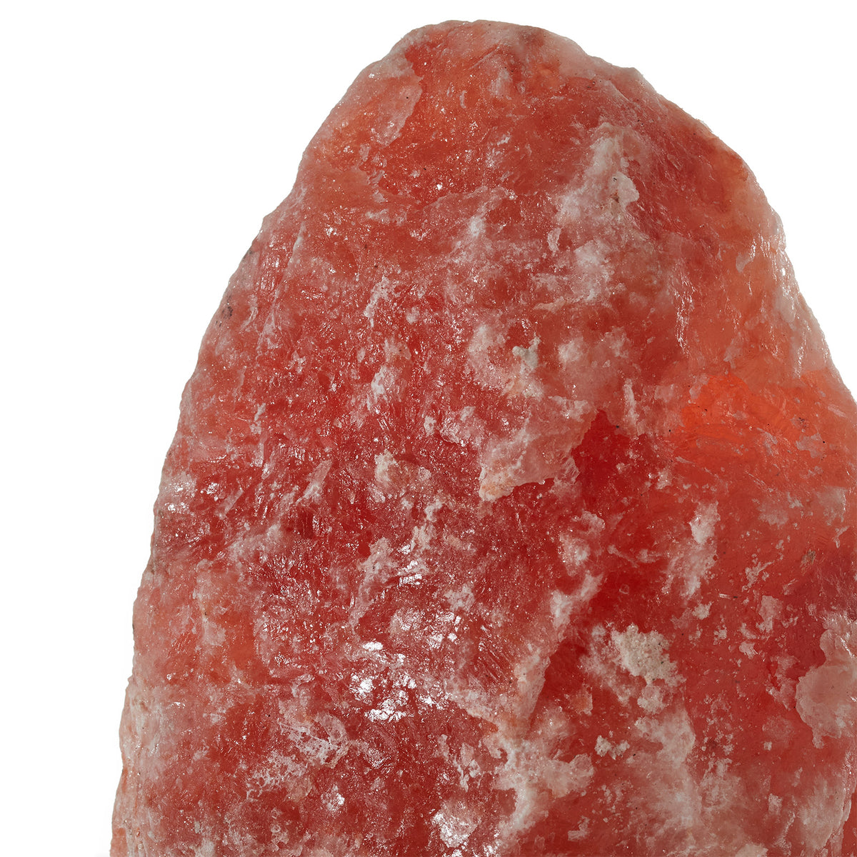 Saltkrystall-bordlampe Rock 4-6 kg nærbilde av lyskilde