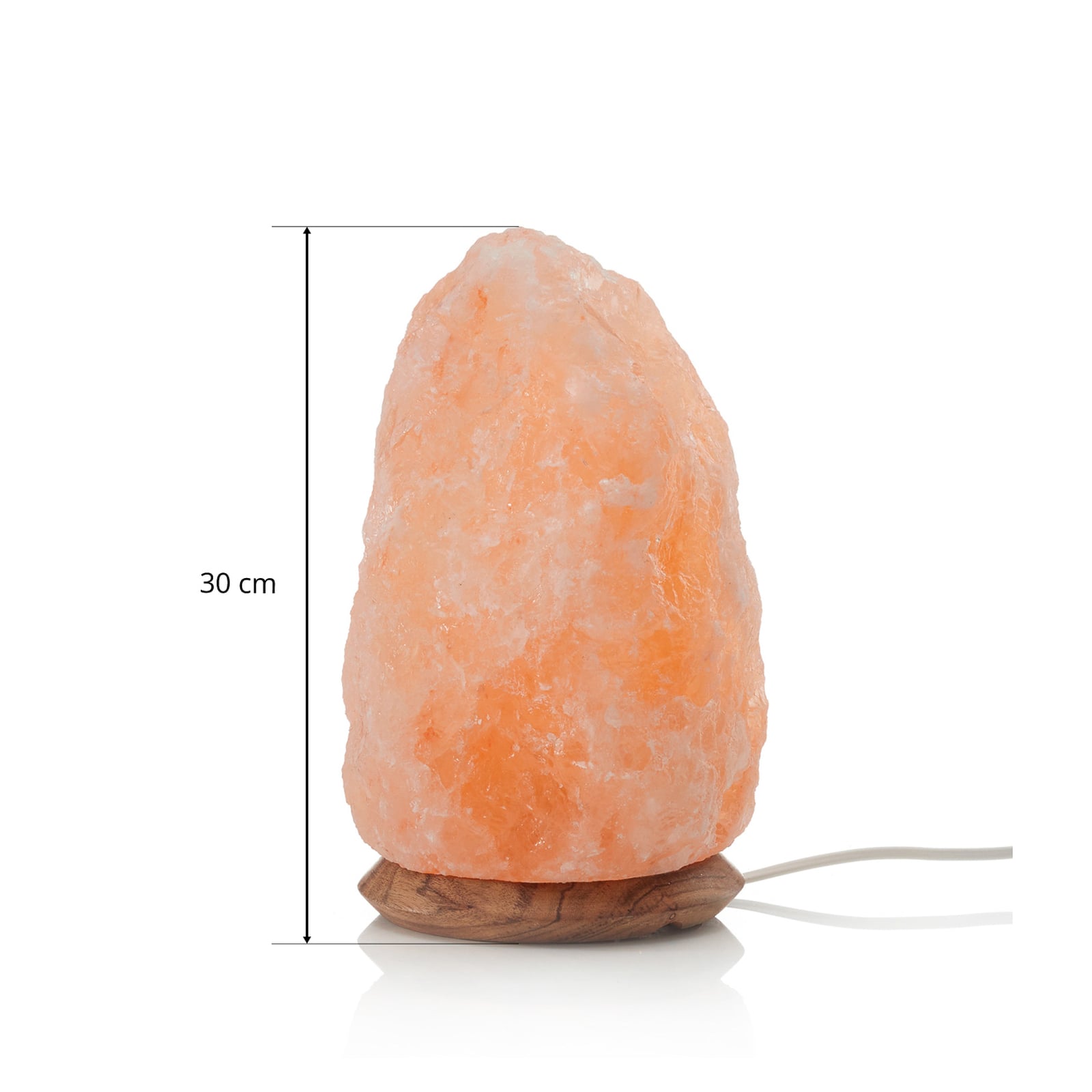 Saltkrystall-bordlampe Rock oransje 7-10 kg sideprofil