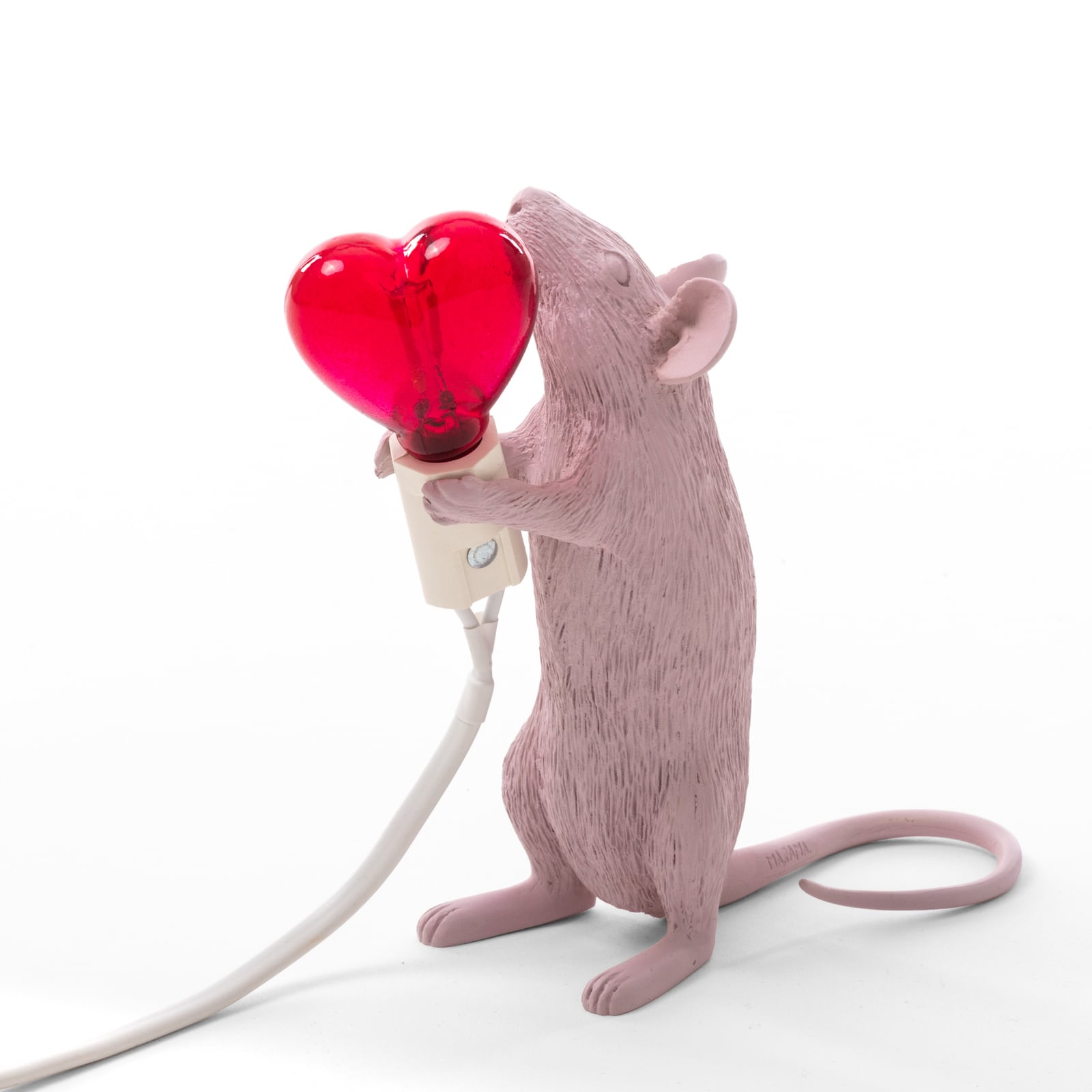 SELETTI Mouse Lamp Valentine dekorlampe USB hvit/rød E14 bakside