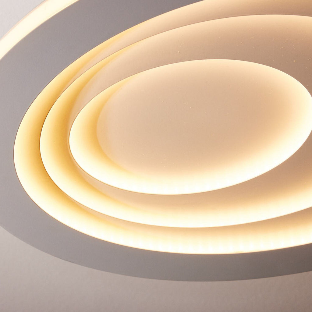 Sidevisning av LED taklampe ORBIS SPIRAL oval hvit