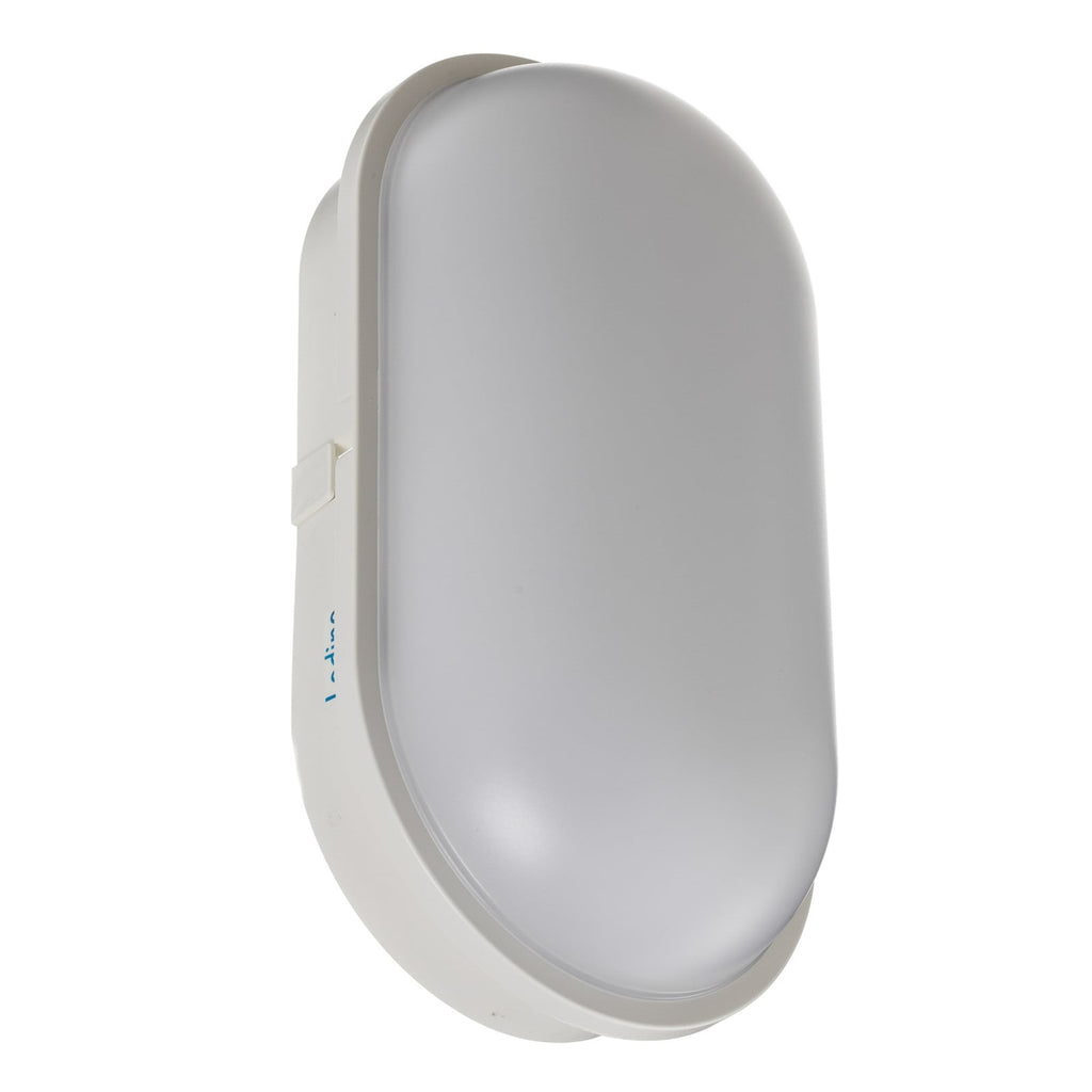 LED utevegglampe Schwabing XXL oval hvit sideprofil