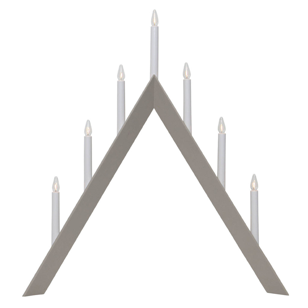 Sidevisning av Adventsstake Arrow 7 lys tre 60 cm