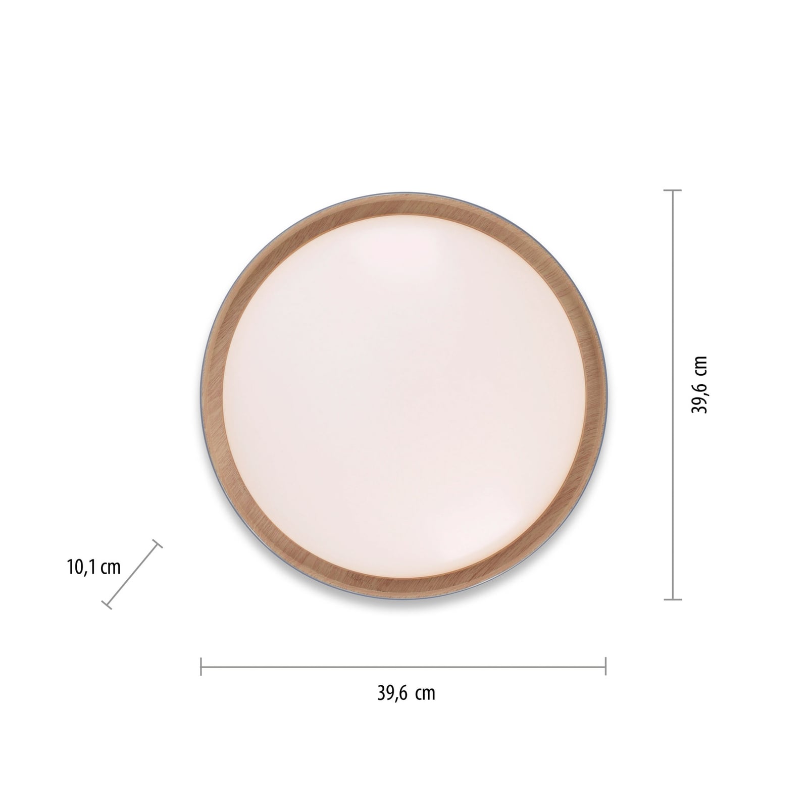Sidevisning av LED taklampe Emilia dimbar grå