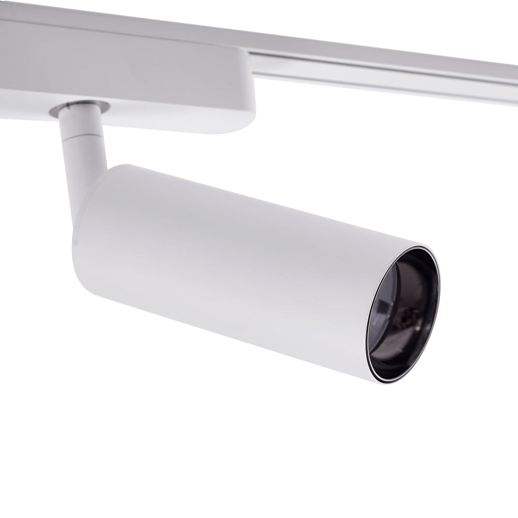 Detalj av spot på Skinnesystem 48V Lumaro 9 spotter dimbar CCT hvit Ø4 cm